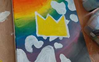 Sanora K. - "Keltainen kruunu" akryylimaalaus