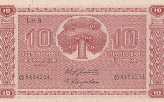 10 markkaa 1945 Litt B kl 9