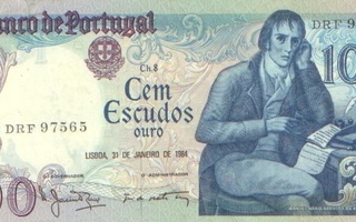 Portugali 100 escudoa 1984