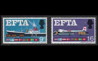 Iso-Britannia 444-5x ** EFTA tullirajojen poisto (1967)