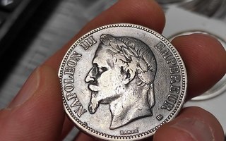 5 Francs 1869 hopearaha
