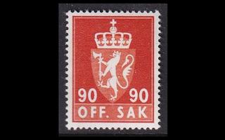 Norja 82y ** Virkamerkki 90 öre y-pap (1955)