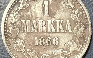 1 Markka 1866 hopeaa