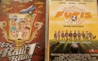 Ralliraita ja Pähkähullu futis-jengi dvd:t