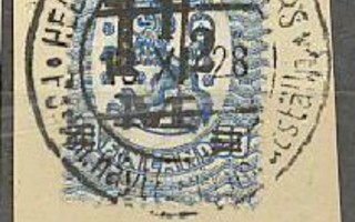 1921 1½/50 sininen  leima: Postim.näytt. 1928