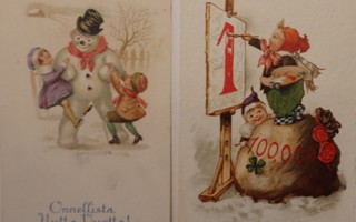 2 kpl Postikortteja 1920-luvulta