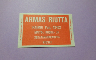 TT-etiketti Armas Riutta, Paimio