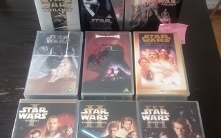 Star wars vhs ja dvd elokuva läjä