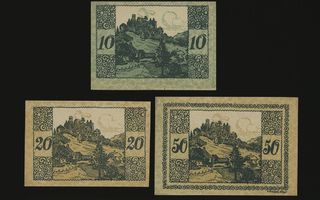 Itävalta Notgeld 10, 20, 50 Heller, Windegg 1920