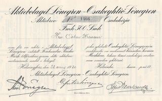 1920 Lönegren Oy, Helsinki osakekirja