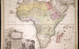 Iso Afrikan kartta vuodelta 1737, aito vanha