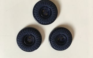 Retro nappi, tumman sininen kuviopinta Ø 21mm, 3kpl. 2,70€