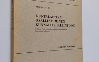 Heikki Koski : Kuntalaisten osallistuminen kunnallishalli...