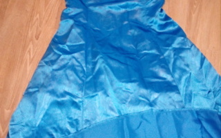 Sininen satiini mekko koko S