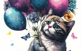 Kissa ja ilmapallot
