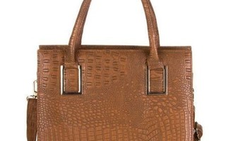 Brown Croco Patterned Bag