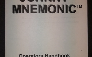 Williams Johnny Mnemonic Pinball Operators Handbook