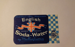 Etiketti - English Soda-Water, Oy Mallasjuoma