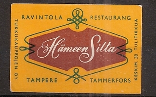 Tampere ravintola Hämeen silta Tukkukauppojen oy etiketti