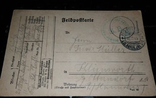 WWI Feldpost Kenttäposti 1915 PK190/12
