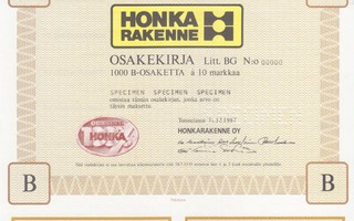 1987 Honkarakenne Oy spec, Tuusula pörssi osakekirja