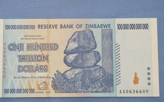 ZIMBABWEN ONE HUNDRED TRILLION DOLLARS SETELI