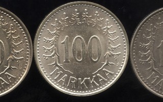 100 markkaa 1957, 1958 ja 1959 hopeaa