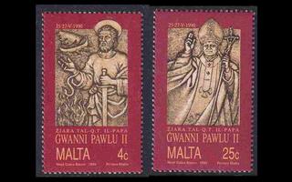 Malta 841-2 ** Paavin vierailu (1990)