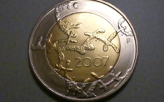 Suomi 2007 5 € Itsenäisyys 90 vuotta #127