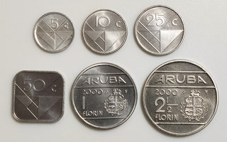 Aruba 5, 10, 25, 50 Cent, 1, 2 1/2 Florin 2000