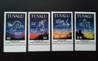 Tuvalu 1992 4 kpl sarja** "SPECIMEN"!! Scott 586-589 (162)