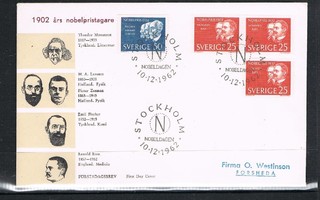 Ruotsi 1962 - Nobelvoittajia 1902 FDC kuvakuori