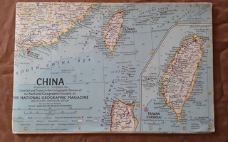 Vintage CHINA National Geographic Map 1964 - Kiinan kartta
