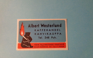TT-etiketti Albert Westerlund kaffehandel kahvikauppa