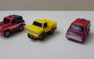 Micromachines Dodge Van,Datsun pick-up ja K5 Blazer