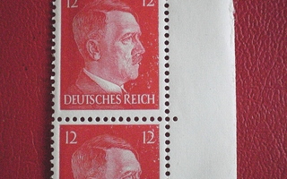 Saksa Valtakunta Hitler postimerkit 2 kpl