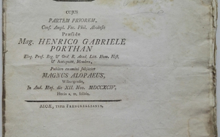 v. 1794 Porthan: Historiam Borgoae Urbis Nylandiae, 1. osa