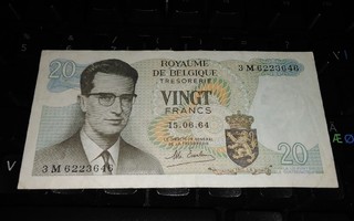 Belgia Belgium 20 Francs 1964 sn646 VF