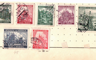 Vanhoja postimerkkejä Saksa,  Böhmen und Mähren 55 kpl