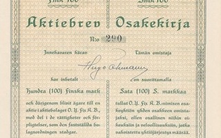 1918 Oy Fix Ab, Helsinki  osakekirja
