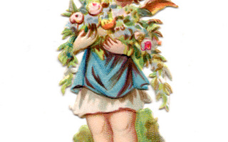 WANHA / Pieni enkeli ruusuja sylissään. 1900-l.
