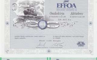 1988 EFFOA Oy (Suomen Höyrylaiva) Helsinki pörssi osakekirja