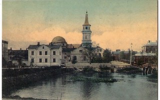 Oulu Kirkkokadun alku 1900-luvun alussa, uusintapainos