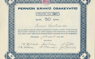 1920 Perniön Sähkö Oy, Perniö osakekirja