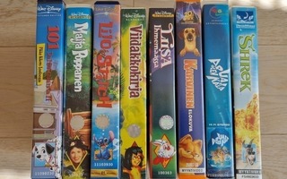 Lasten VHS-kasetit Disney ja muita