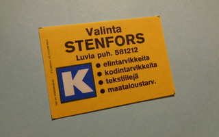 TT-etiketti K Valinta Stenfors, Luvia