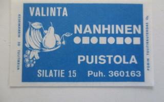 TT ETIKETTI - PUISTOLA VALINTA NANHINEN K3 S5663