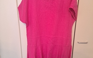 Pellavainen pinkki paita / tunika / mekko koko L