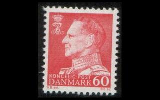 Tanska 458y ** Frederik 60 öre punainen y-paperi (1967)