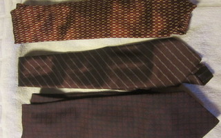Kravatti 3 kpl punasävyiset, vintage / retro